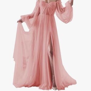 Elegant Dusty Pink Tulle Dress